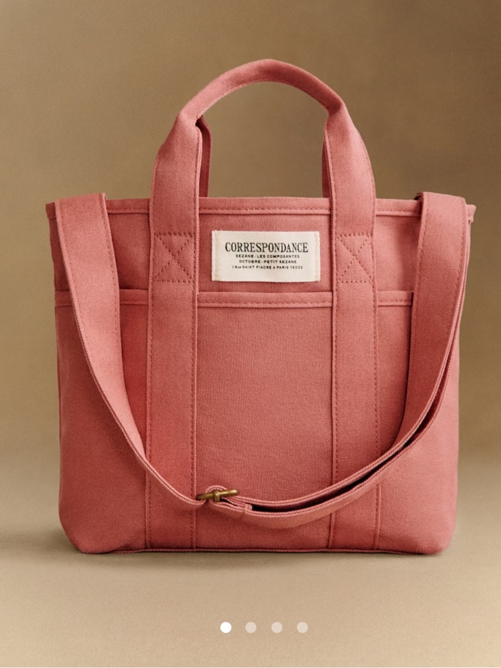 Pink Sezane Canvas Mini Tote Bag